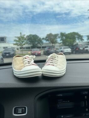 Camper Beige and Pink Lace-Up Sneakers